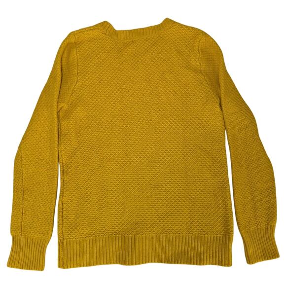 Merona Sweater L Yellow Cable Knit Long Sleeve Pullover Cotton Wool Blend Women - Picture 8 of 9